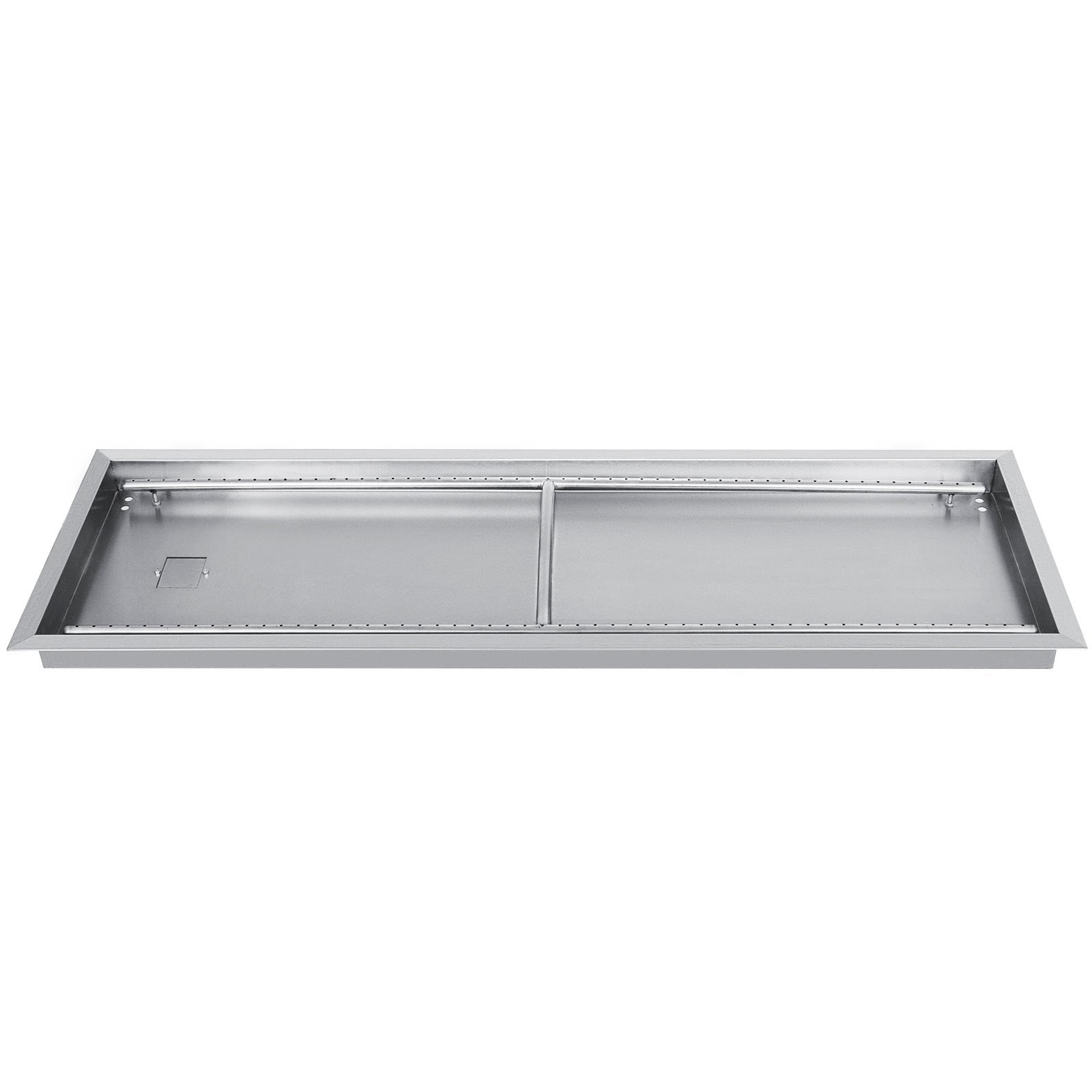 VEVOR Fire Pit Pan,Stainless Steel Linear Trough Fire Pit Pan and Burner,Built-in Fire Pit Burner Pan for Propane Gas (49x16 Inch)