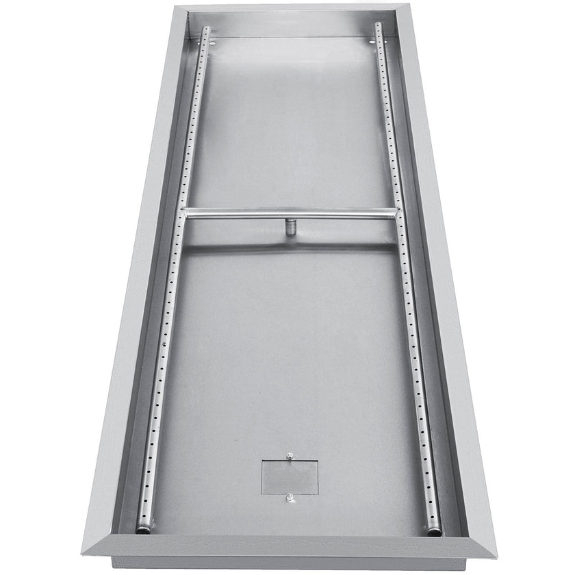 VEVOR Fire Pit Pan,Stainless Steel Linear Trough Fire Pit Pan and Burner,Built-in Fire Pit Burner Pan for Propane Gas (49x16 Inch)