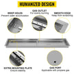 VEVOR Fire Pit Pan,Stainless Steel Linear Trough Fire Pit Pan and Burner,Built-in Fire Pit Burner Pan for Propane Gas (49x16 Inch)