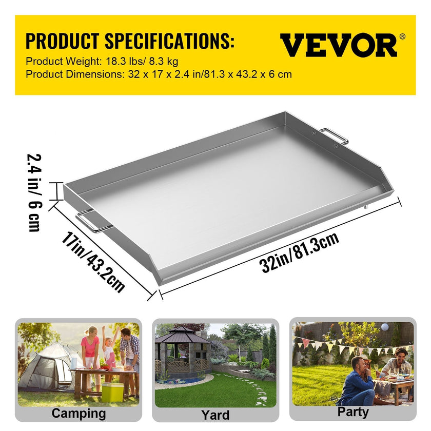 VEVOR Stainless Steel Griddle,32\