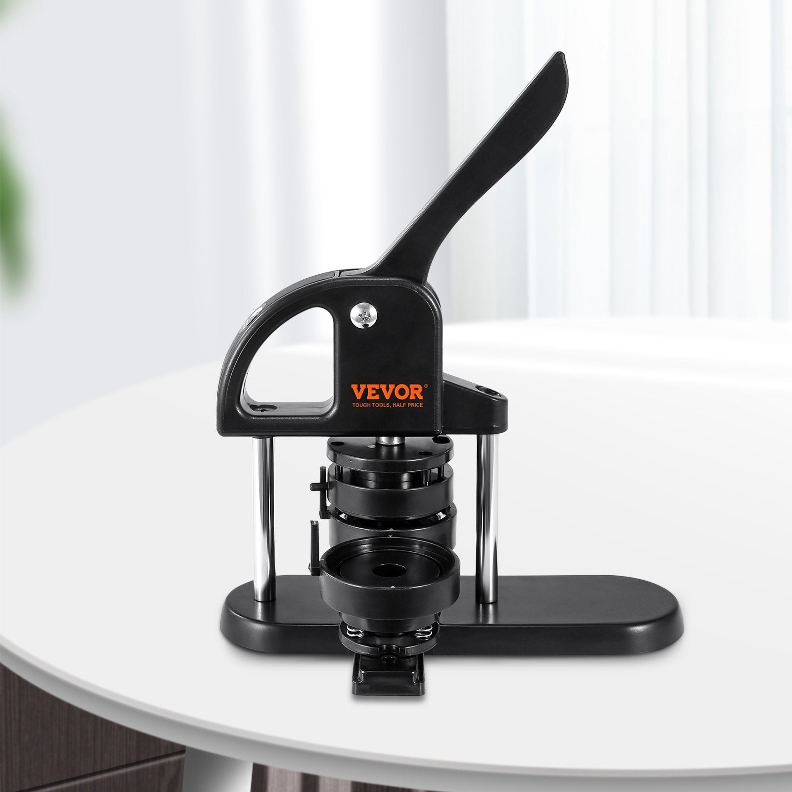 VEVOR Button Maker Machine, 1/1.25/2.28 inch(25/32/58mm) 3-in-1 Pin Maker, Installation-Free Badge Punch Press Kit, Button Making Supplies with 300pcs Button Parts, Circle Cutter, Magic Book