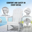 VEVOR Adirondack Chair Plastic Set of 2 All-Weather Folding Fire Pit White