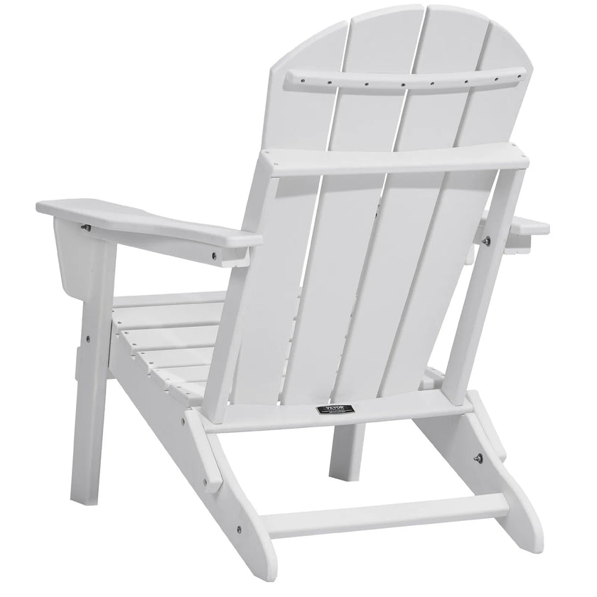 VEVOR Adirondack Chair Plastic Set of 2 All-Weather Folding Fire Pit White