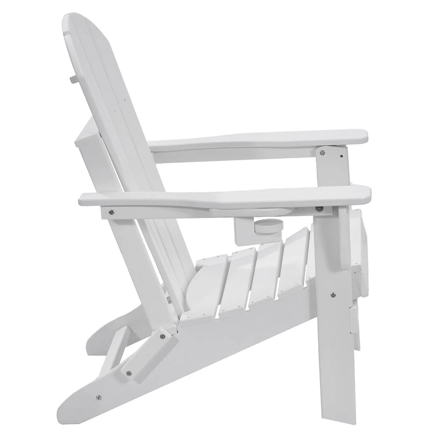 VEVOR Adirondack Chair Plastic Set of 2 All-Weather Folding Fire Pit White