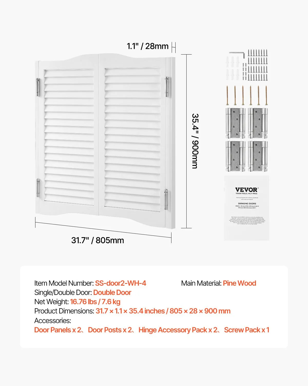 VEVOR Swinging Cafe Doors 32