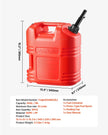 VEVOR Fuel Container, 5 Gallon, Gas Tank with Spout & Clear Scale, 15 L/min Max Flow Rate, Secure & Leak-proof, Portable Flat Fluid Container for Most Cars Motorcycle ATV UTV, Red, 4 Packs