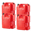 VEVOR Fuel Container, 5 Gallon, Gas Tank with Spout & Clear Scale, 15 L/min Max Flow Rate, Secure & Leak-proof, Portable Flat Fluid Container for Most Cars Motorcycle ATV UTV, Red, 4 Packs