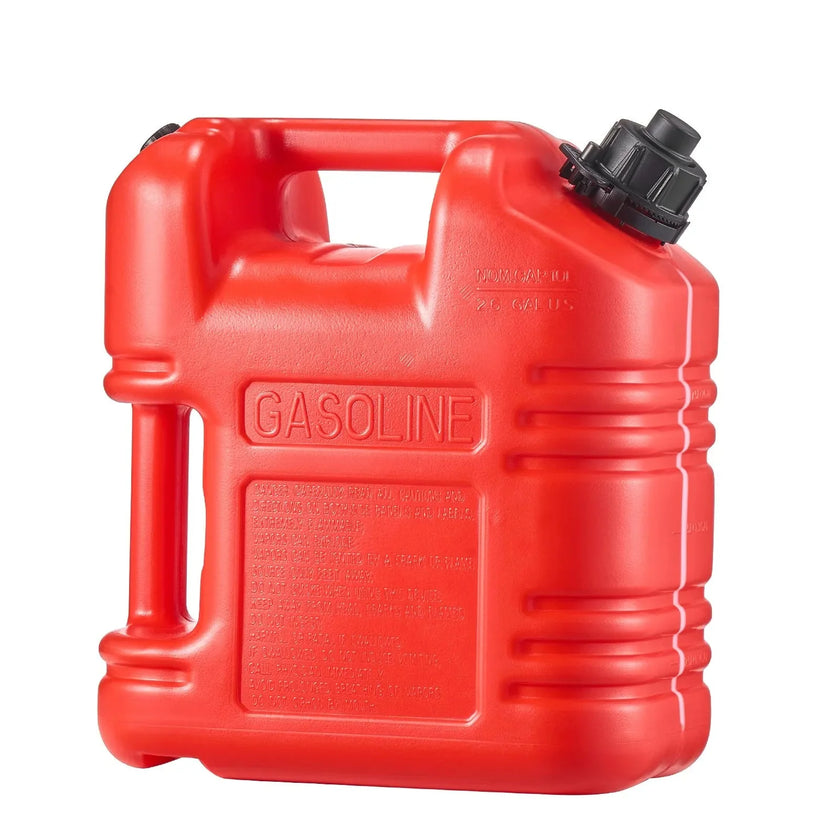 VEVOR Fuel Container, 2.5 Gallon, Gas Tank with Spout & Clear Scale, 15 L/min Max Flow Rate, Secure & Leak-proof, Portable Flat Fluid Container for Most Cars Motorcycle ATV UTV, Red, 1 Pack
