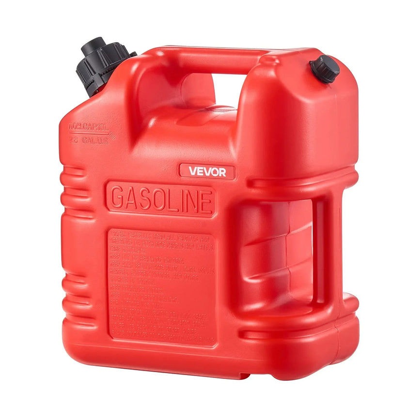 VEVOR Fuel Container, 2.5 Gallon, Gas Tank with Spout & Clear Scale, 15 L/min Max Flow Rate, Secure & Leak-proof, Portable Flat Fluid Container for Most Cars Motorcycle ATV UTV, Red, 1 Pack