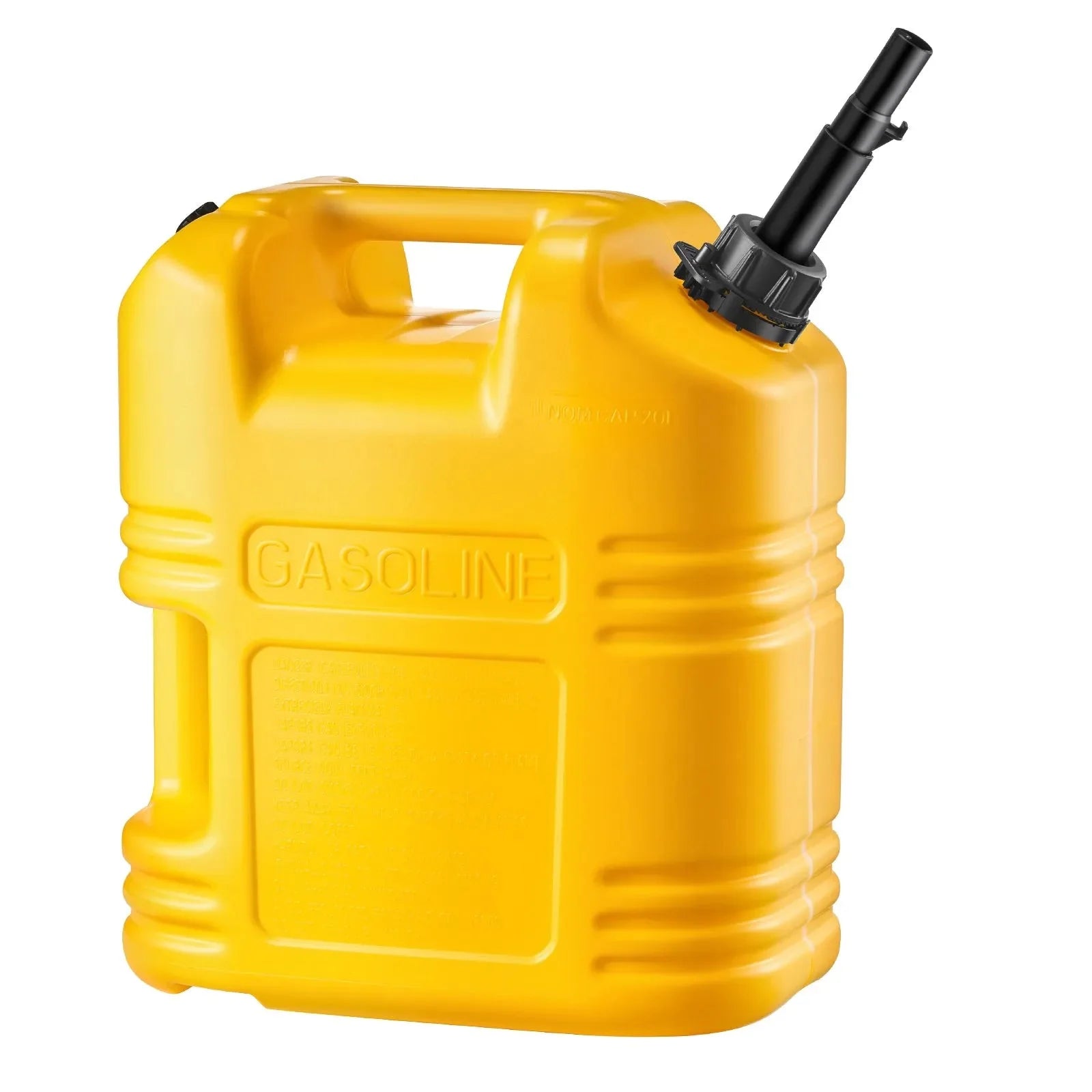 VEVOR Fuel Container, 5 Gallon, Gas Tank with Spout & Clear Scale, 15 L/min Max Flow Rate, Secure & Leak-proof, Portable Flat Fluid Container for Most Cars Motorcycle SUV ATV UTV, Yellow, 1 Pack