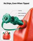 VEVOR Fuel Container, 1.6 Gallon, Fuel Tank with Spout & 0.5 Gallon Extra Oil Container, 5.5 L/min Max Flow Rate, Leak-proof and Portable Flat Fluid Container for Most Cars Motorcycle ATV UTV