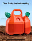 VEVOR Fuel Container, 1.6 Gallon, Fuel Tank with Spout & 0.5 Gallon Extra Oil Container, 5.5 L/min Max Flow Rate, Leak-proof and Portable Flat Fluid Container for Most Cars Motorcycle ATV UTV