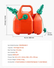 VEVOR Fuel Container, 1.6 Gallon, Fuel Tank with Spout & 0.5 Gallon Extra Oil Container, 5.5 L/min Max Flow Rate, Leak-proof and Portable Flat Fluid Container for Most Cars Motorcycle ATV UTV