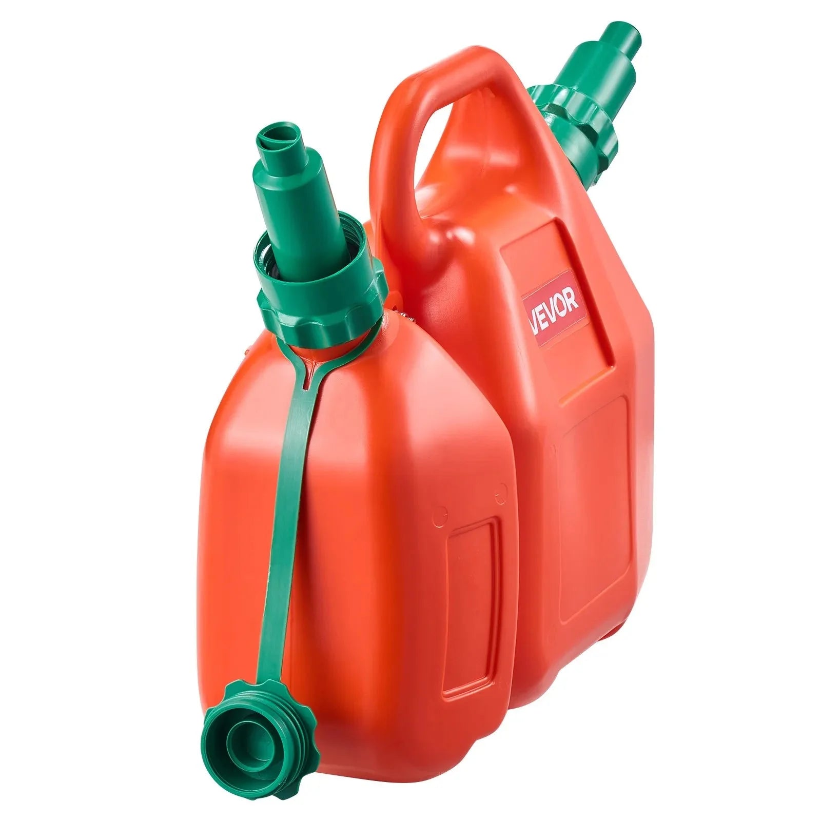 VEVOR Fuel Container, 1.6 Gallon, Fuel Tank with Spout & 0.5 Gallon Extra Oil Container, 5.5 L/min Max Flow Rate, Leak-proof and Portable Flat Fluid Container for Most Cars Motorcycle ATV UTV