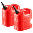 VEVOR Fuel Container, 5 Gallon, Gas Tank with Spout & Clear Scale, 15 L/min Max Flow Rate, Secure & Leak-proof, Portable Flat Fluid Container for Most Cars Motorcycle ATV UTV, Red, 2 Packs