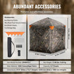 VEVOR Hunting Blind 288° See Through Ground Blind 4 Windows Mesh for 6-7 Person