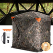 VEVOR Hunting Blind 270° See Through Ground Blind 3 Windows Mesh for 2-3 Person