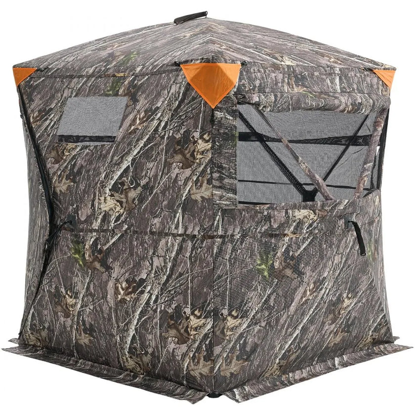 VEVOR Hunting Blind 270° See Through Ground Blind One-Way Mesh for 1-2 Person
