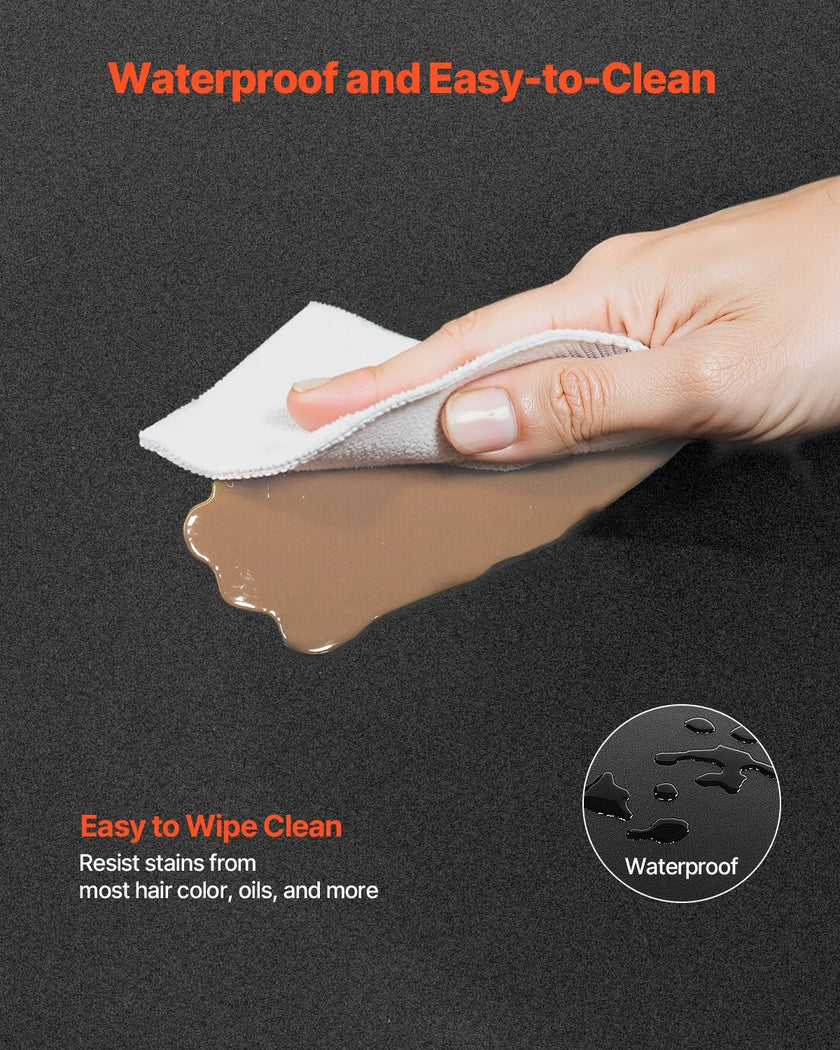 VEVOR Salon Mat for Hair Stylist 3 x 5 FT Semicircle Salon Chair Mat 1/2