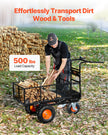 VEVOR Electric Utility Cart 500lbs Capacity Power Wagon 36V 432W Wheelbarrow