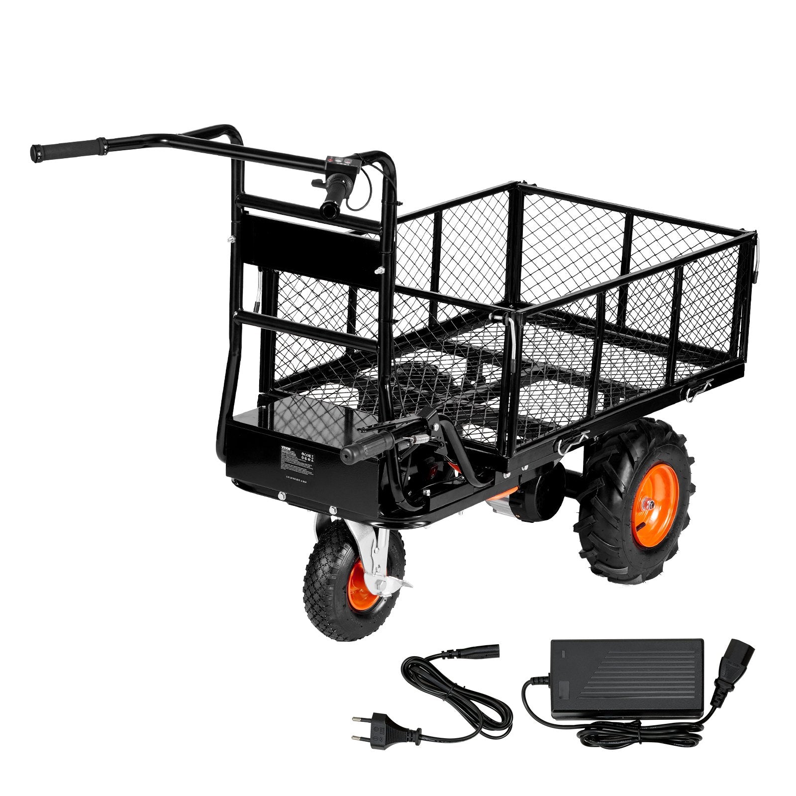 VEVOR Electric Utility Cart 500lbs Capacity Power Wagon 36V 432W Wheelbarrow