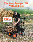 VEVOR Electric Utility Cart 660lbs Capacity Power Wagon 36V 432W Wheelbarrow