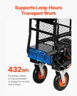 VEVOR Electric Utility Cart 660lbs Capacity Power Wagon 36V 432W Wheelbarrow