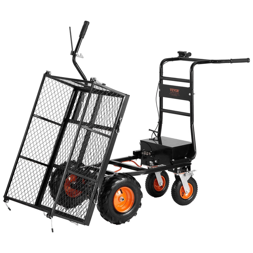 VEVOR Electric Utility Cart 660lbs Capacity Power Wagon 36V 432W Wheelbarrow