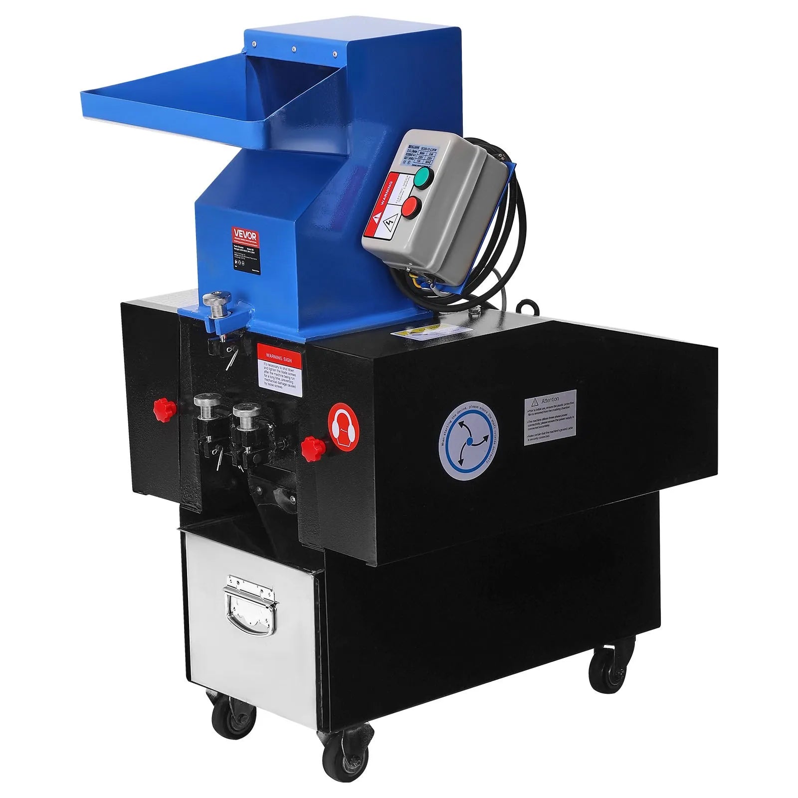VEVOR Plastic Shredder Crusher 2.2KW Granulator Recycling Machine 220V 3-Phase