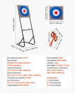 VEVOR Axe Throwing Game Plastic Bristle Target 8 Throwing Axes Set Steel Frame