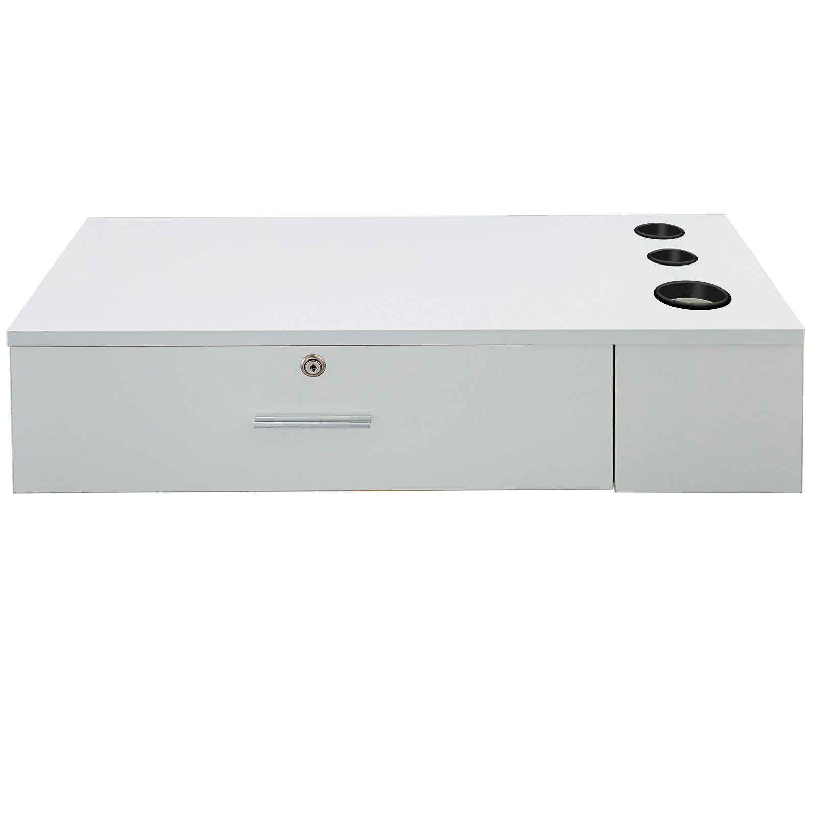 VEVOR Salon Station White Salon Wall Mount Stations Salon Cabinet Wall Mount Stations Hair Styling Classic Locking Single Drawer Storage Beauty Salon Spa Equipment Barber Stations