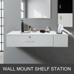 VEVOR Salon Station White Salon Wall Mount Stations Salon Cabinet Wall Mount Stations Hair Styling Classic Locking Single Drawer Storage Beauty Salon Spa Equipment Barber Stations