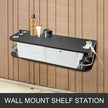 VEVOR Black Salon Wall Mount Styling Station Classic Locking 2 Drawers Storage Beauty Salon Spa Equipment Barber Station
