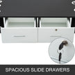 VEVOR Black Salon Wall Mount Styling Station Classic Locking 2 Drawers Storage Beauty Salon Spa Equipment Barber Station