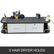 VEVOR Black Salon Wall Mount Styling Station Classic Locking 2 Drawers Storage Beauty Salon Spa Equipment Barber Station