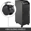 VEVOR Black Beauty Salon Trolley Storage Cart Salon SPA Trolley Cart with 4 Plastic Salon Storage Drawers Sliding Wheels 3 Hair Dryer Holes with Space-saving Side Tray Salon Stations