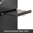 VEVOR Black Beauty Salon Trolley Storage Cart Salon SPA Trolley Cart with 4 Plastic Salon Storage Drawers Sliding Wheels 3 Hair Dryer Holes with Space-saving Side Tray Salon Stations