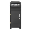 VEVOR Black Beauty Salon Trolley Storage Cart Salon SPA Trolley Cart with 4 Plastic Salon Storage Drawers Sliding Wheels 3 Hair Dryer Holes with Space-saving Side Tray Salon Stations