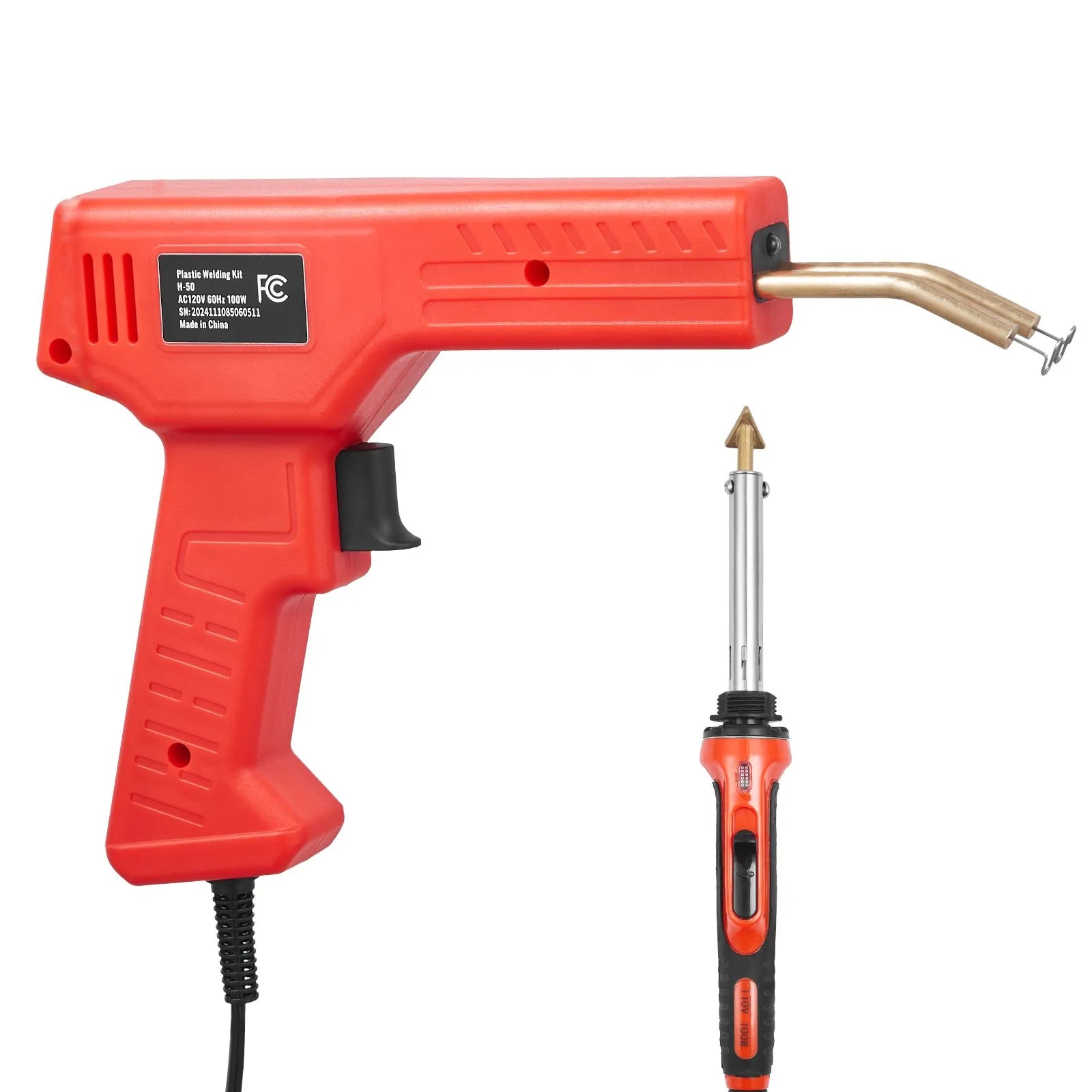 VEVOR Plastic Welder Kit 100W Plastic Welder Gun and Iron 1000 Staples&60 Rods