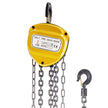 VEVOR Chain Hoist 2200lbs/1ton Chain Block Hoist Manual Chain Hoist 3m/10ft Block Chain Hand Chain Lifting Hoist w/Two Hooks Chain Pulley Tackle Hoist Winch Lifting Pulling Equipment Yellow