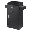VEVOR Salon Storage Cabinet, Barber Salon Station for Hair Stylist, Hair Stylist Station Set, with 6 Sleeves, 1 Storage Cabinet, and 2 Drawers(One Lockable), Black