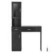 VEVOR Salon Station, Wall Mount Barber Salon Station for Hair Stylist, Beauty Spa Furniture Set, 1 Storage Cabinet, 3 Cubbies and 2 Drawers(One Lockable), Black