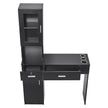 VEVOR Salon Station, Wall Mount Barber Salon Station for Hair Stylist, Beauty Spa Furniture Set, 1 Storage Cabinet, 3 Cubbies and 2 Drawers(One Lockable), Black