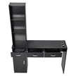 VEVOR Salon Station, Wall Mount Barber Salon Station for Hair Stylist, Beauty Spa Furniture Set, 1 Storage Cabinet, 3 Open Cubbies and 3 Drawers(One Lockable), Black