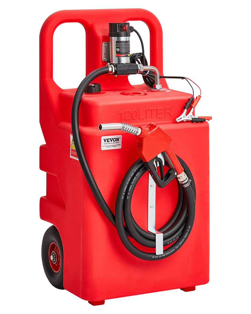 VEVOR Fuel Caddy 32 Gallon Portable Fuel Tank with 12V DC Electric Transfer Pump
