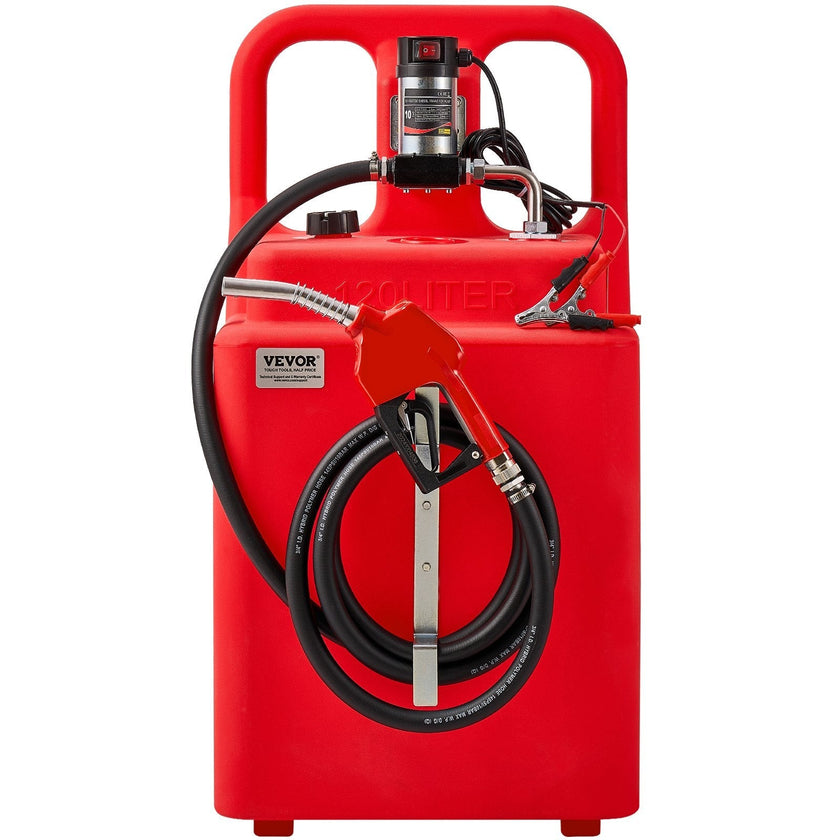 VEVOR Fuel Caddy 32 Gallon Portable Fuel Tank with 12V DC Electric Transfer Pump