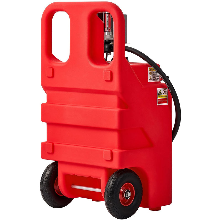 VEVOR Fuel Caddy 32 Gallon Fuel Tank with 12V DC 15 GPM Electric Transfer Pump