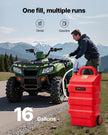 VEVOR Fuel Caddy 16 Gallon Portable Fuel Tank with 12V DC Electric Transfer Pump
