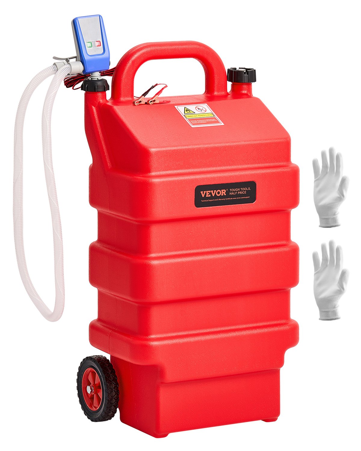 VEVOR Fuel Caddy 16 Gallon Portable Fuel Tank with 12V DC Electric Transfer Pump