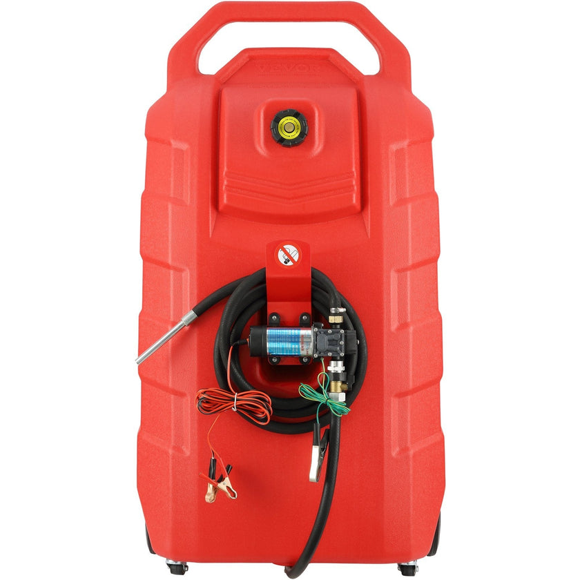 VEVOR Fuel Caddy, 32 Gallon, Portable Fuel Storage Tank On-Wheels, with 12V DC Transfer Pump, Gasoline Diesel Fuel Container with 8.2 ft Hose, Flow Rate 7L/min, for Trucks, Boats, Lawn Mowers